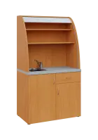 KUCH - ROUND 01 kuchyňka, (dřez + baterie + lednice) s roletou, 1800x1000x600 mm, buk royal